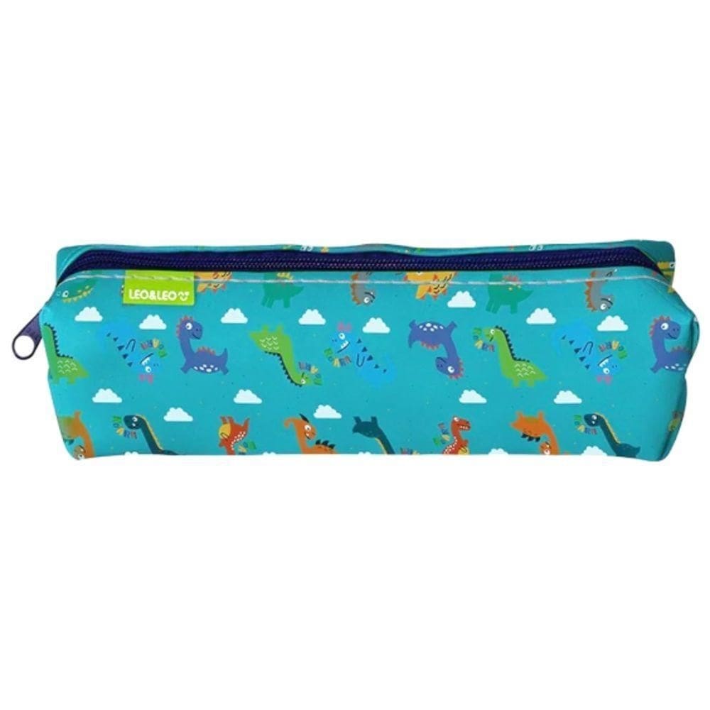 Estojo infantil azul dinossauros - leo&leo