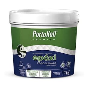 Rejunte epóxi porcelanato - portokoll - 1kg branco brilhante