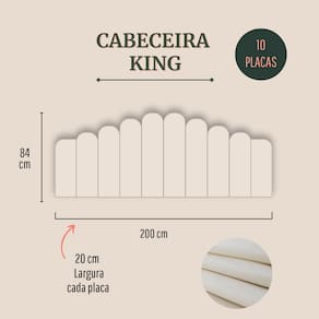 Cabeceira King Estofada  Kit 10 Placas  Concha - Suede Creme / Off White