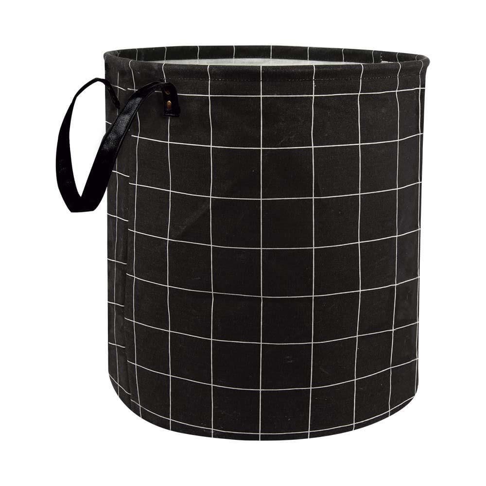 Cesto multiuso roupas brinquedos grid preto mor