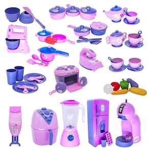 Super kit cozinha infantil eletro legumes café tábua 57pç