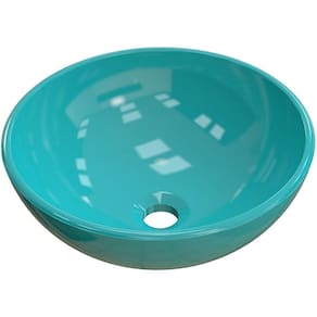 Cuba De Apoio Redonda C01 Para Banheiro R30W Azul Turquesa