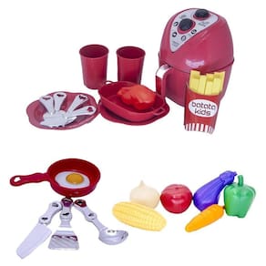 Cozinha menino brinquedo talher air fryer chefe legumes 23pç