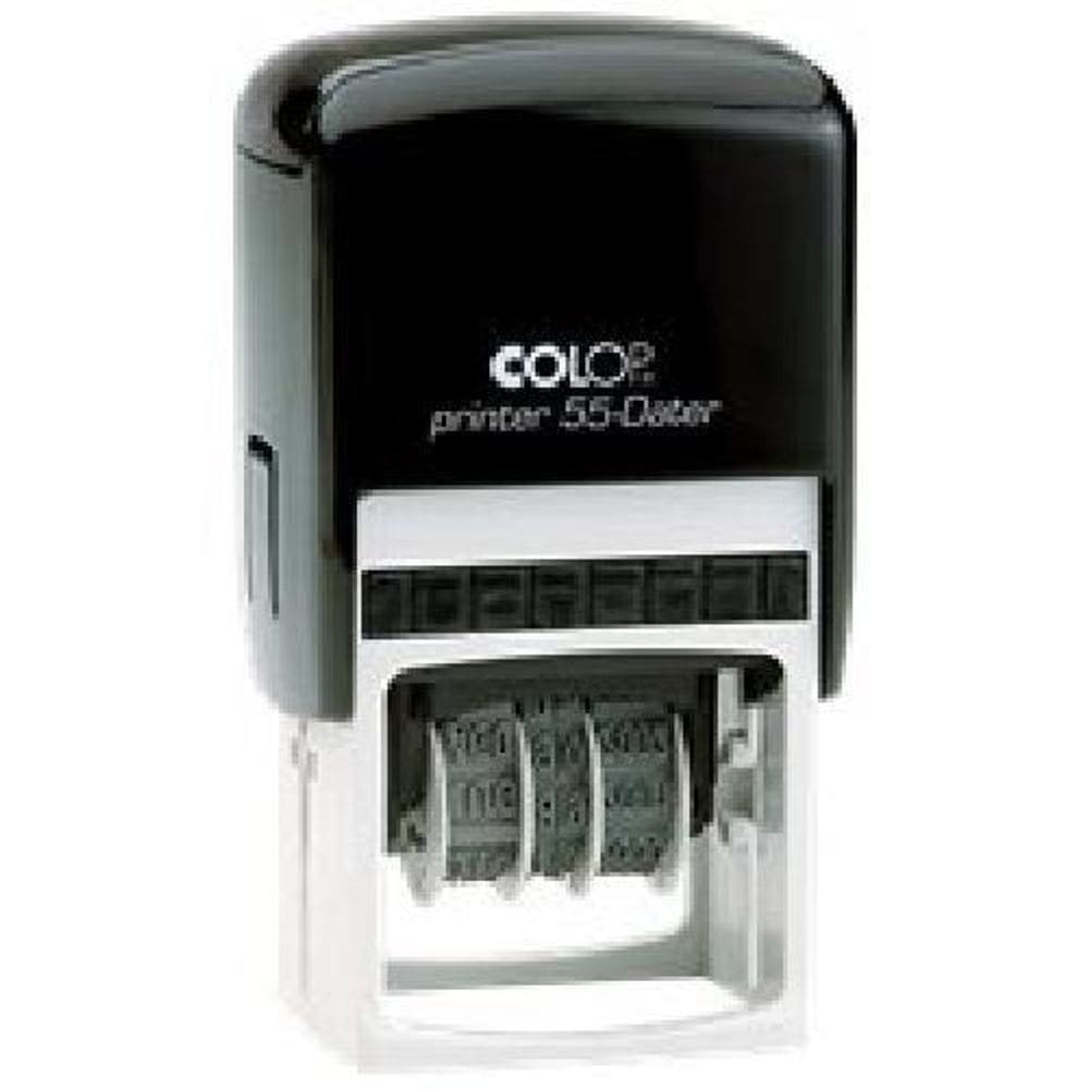 Carimbo automático datador print 55 preto com branco