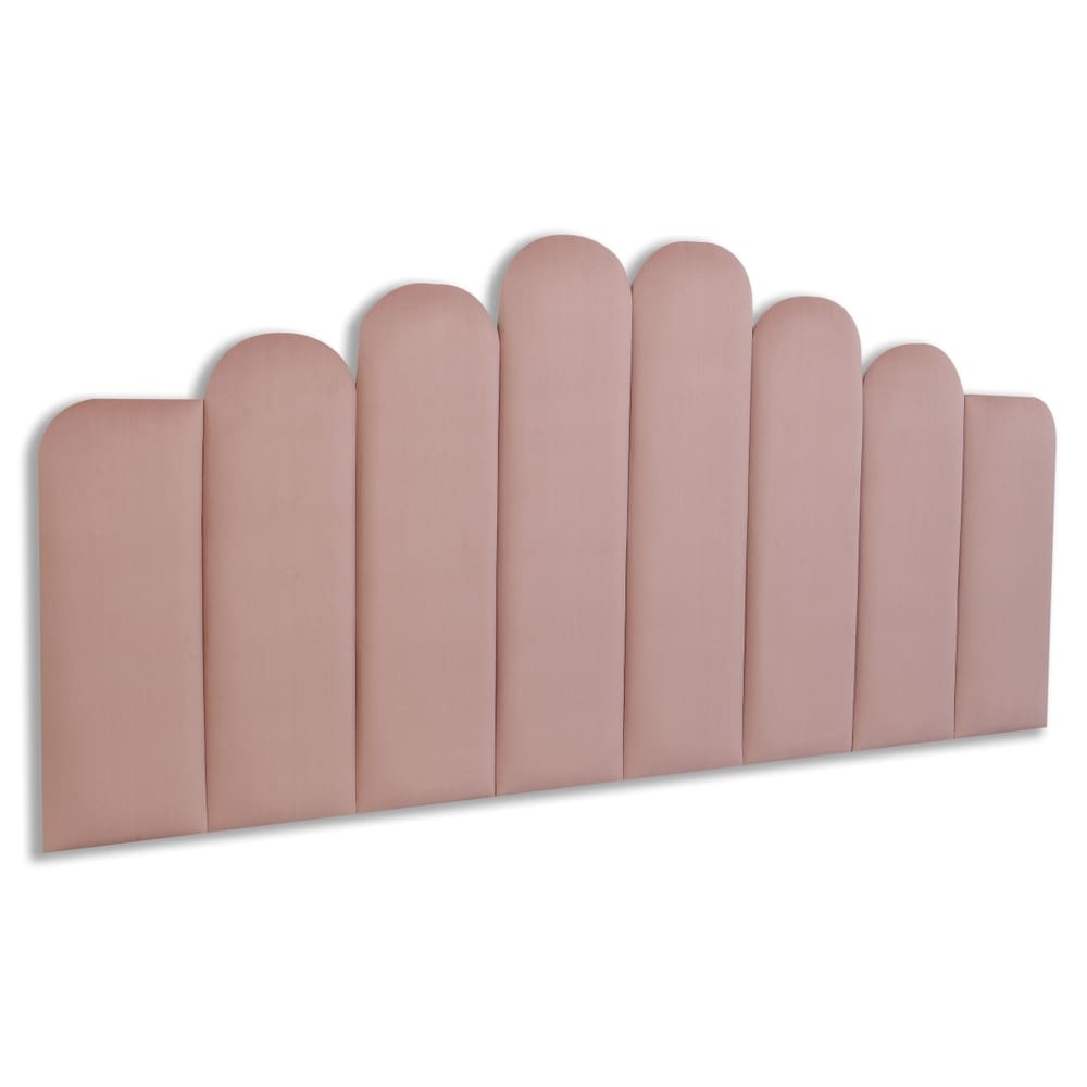 Cabeceira Queen Estofada  Kit 8 Placas  Concha - Veludo Nude