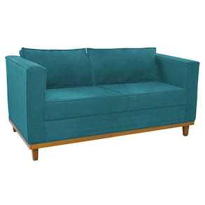 Sofá 2 Lugares Europa Suede Azul Turquesa