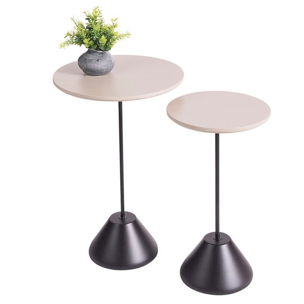 Mesa Lateral Fit - Adorno Peao Bege/Preto