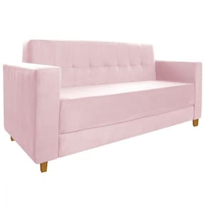 Sofá 2 Lugares Denver Suede Rosa Bebê