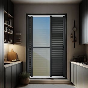 Porta de Correr Venez. 3 Folhas Moveis 210 X 200 Elite com Fechadura Tetra Vidro Reflex Mix Preto