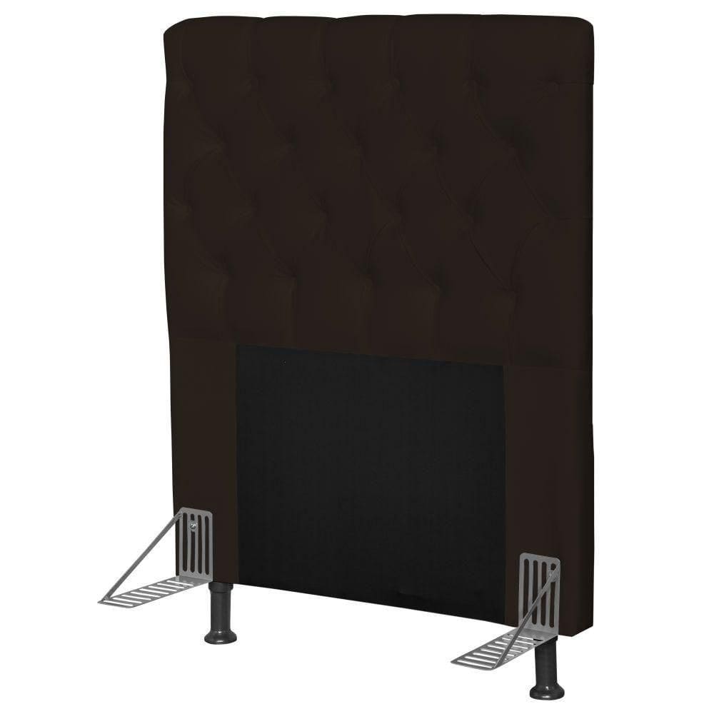 Cabeceira Cama Box Solteiro 90cm Cristal Corino Marrom