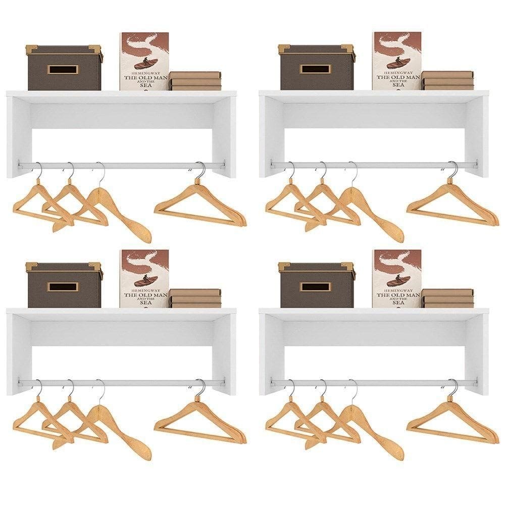 Kit 4 Nichos Cabideiros Suspensos Berlim Branco