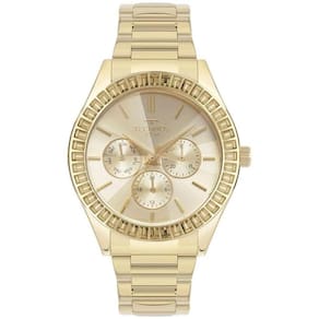 Relógio technos feminino crystal dourado - vx3jae/1x