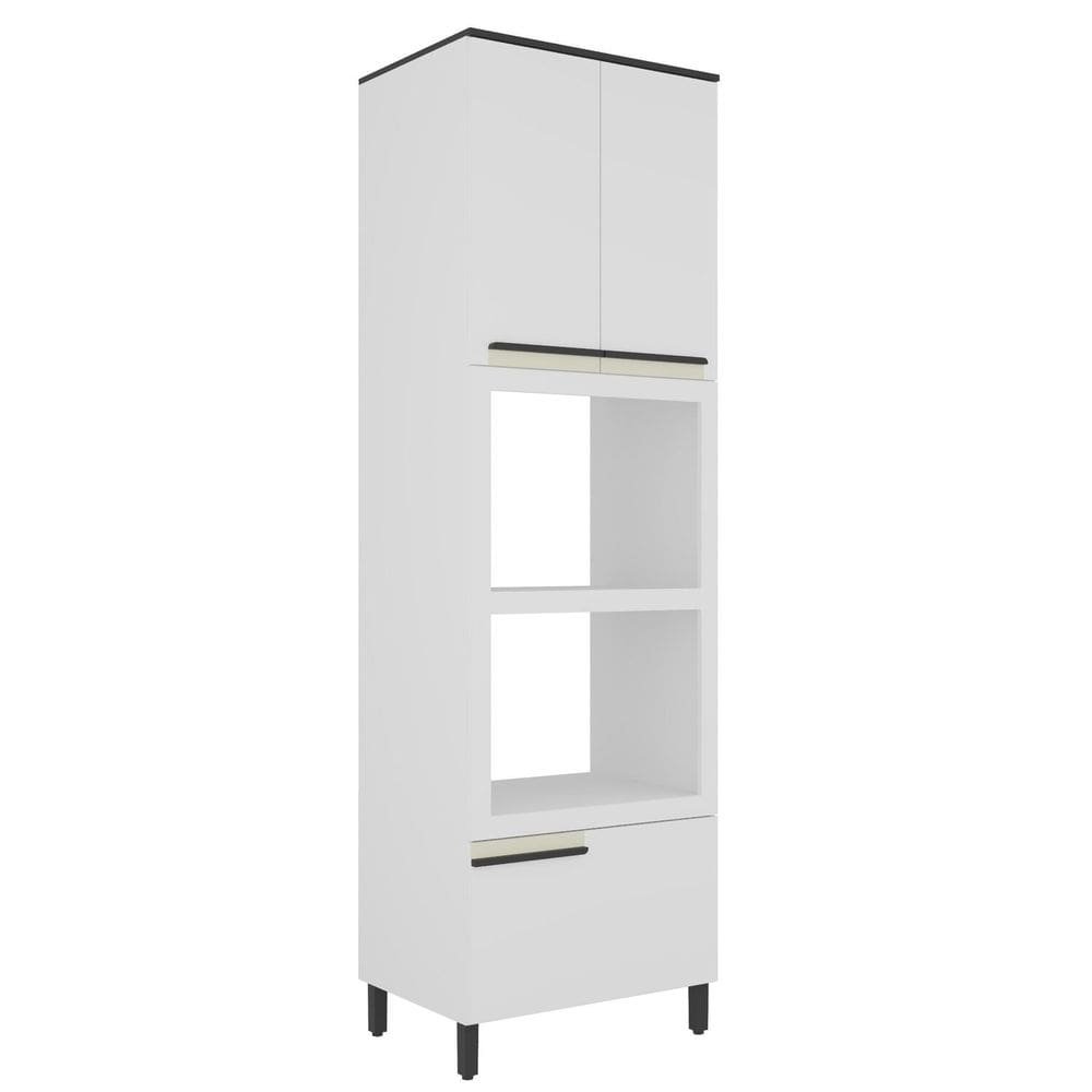 Torre Quente 70cm 2 Portas 1 Gaveta Cozinha Flórida Branco Artico