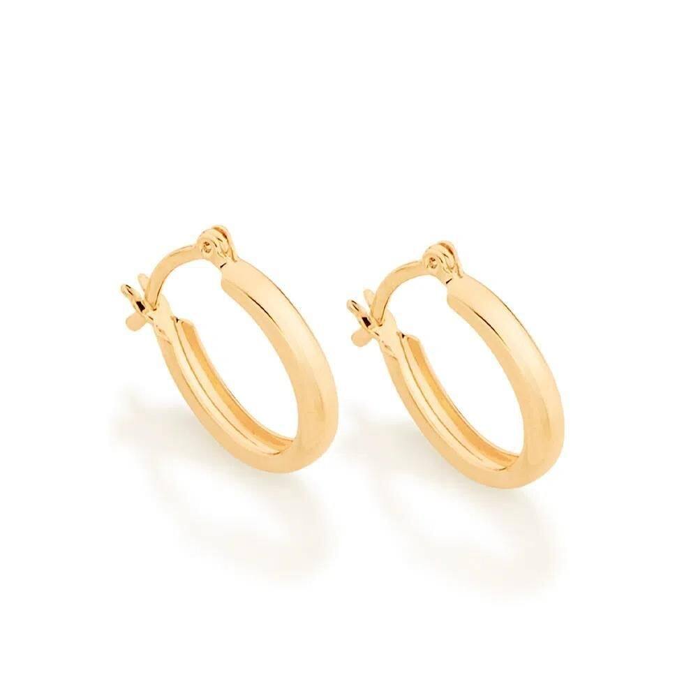 Brinco folheado ouro argola oval rommanel 520902