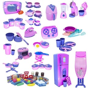 Mega kit completo infantil cozinha eletro mercado 100pç