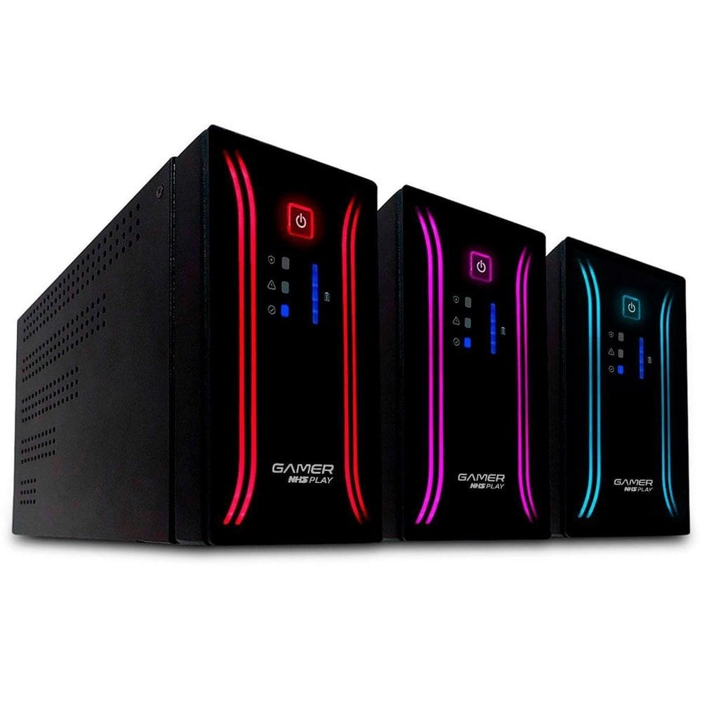 Nobreak gamer nhs play senoidal 1000va, ent. bivolt, saída