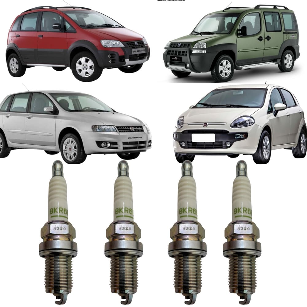 Jogo Vela Ignição 1.8 8v Fiat Palio Doblo Idea Punto Stilo