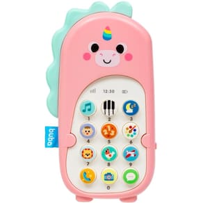 Brinquedo Educativo Buba Phone Bilingue Zoo Unicórnio Rosa