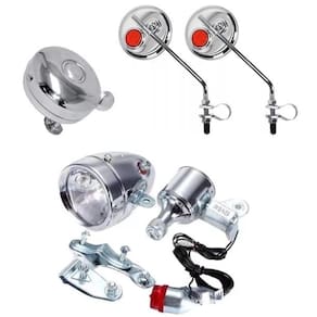Kit retrô bicicleta vintage espelhos farol dínamo campainha