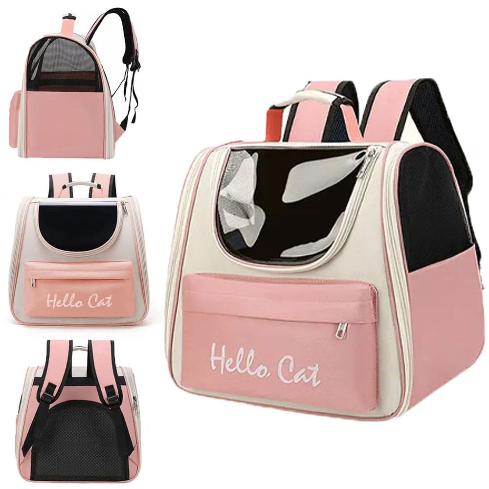 Mochila Bolsa Transporte Pet Gato Cachorro Animais Domesticos Bolso Ventilado Circulaçao Ar Vista Panoramica