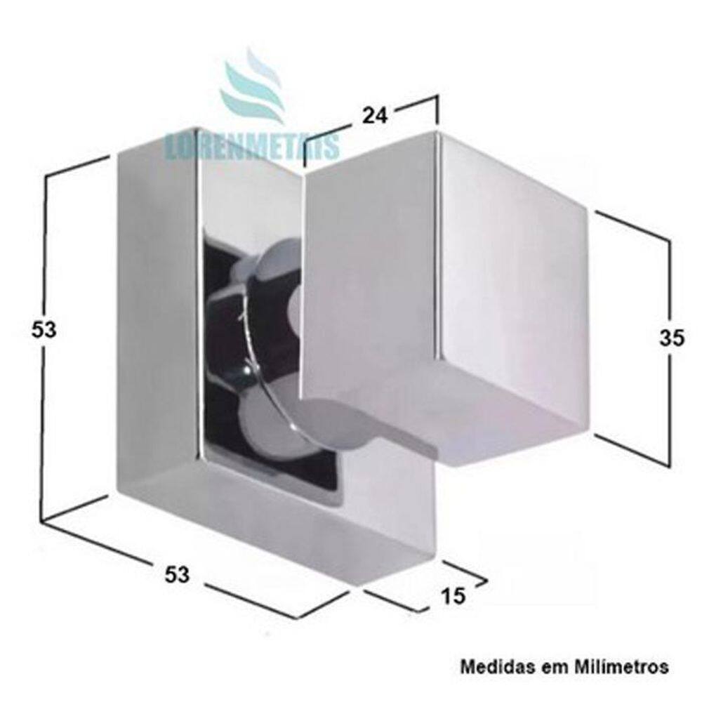 Acabamento quadrado de metal para registro deca