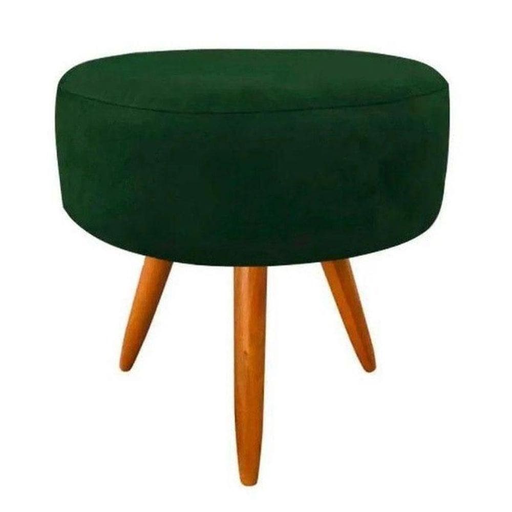 Puf, puff para sala pé palito verde musgo/bandeira