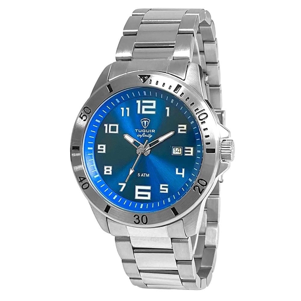 Relógio Tuguir Masculino Ref: 9166g Tgi37010 Casual Aço Prateado
