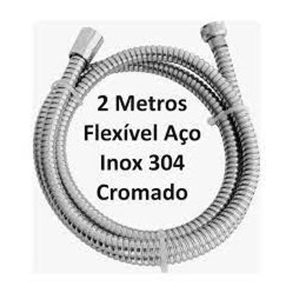 Flexível Aço Inox Ducha Higiênica 2mts Cromado Cor Prateado