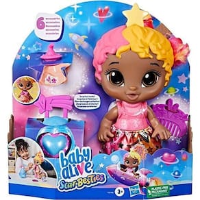 Baby alive boneca star besties, bella brilhante f7361