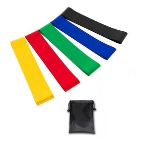 Kit 5 faixas elásticas mini band com 5 níveis fisioterapia