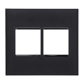 Placa 2+2 postos 4x4 preta - 618512pt pial plus+ legrand