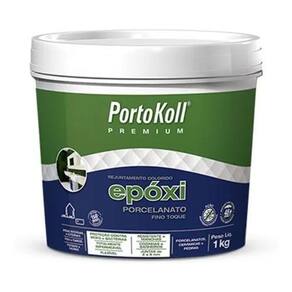 Rejunte epóxi porcelanato - portokoll - 1kg branco brilhante