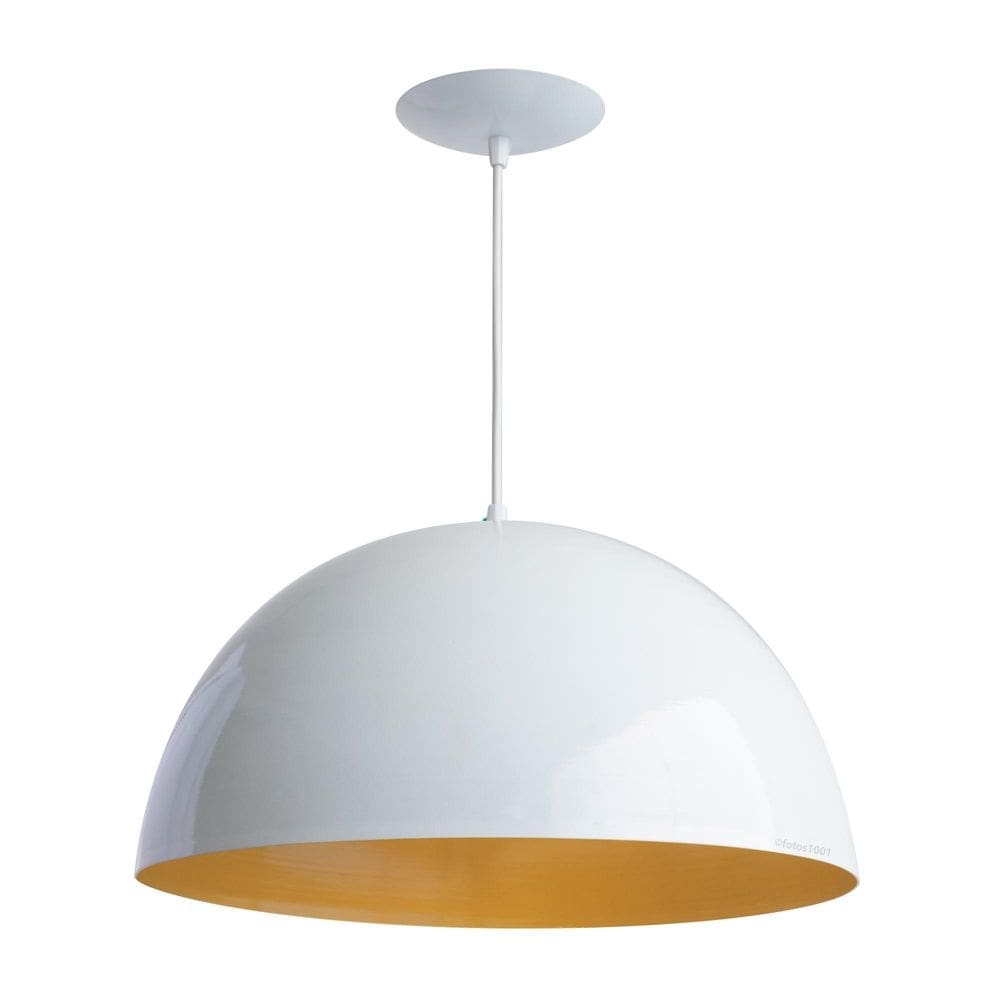 Pendente onix poptem meia 40cm branco e dourado