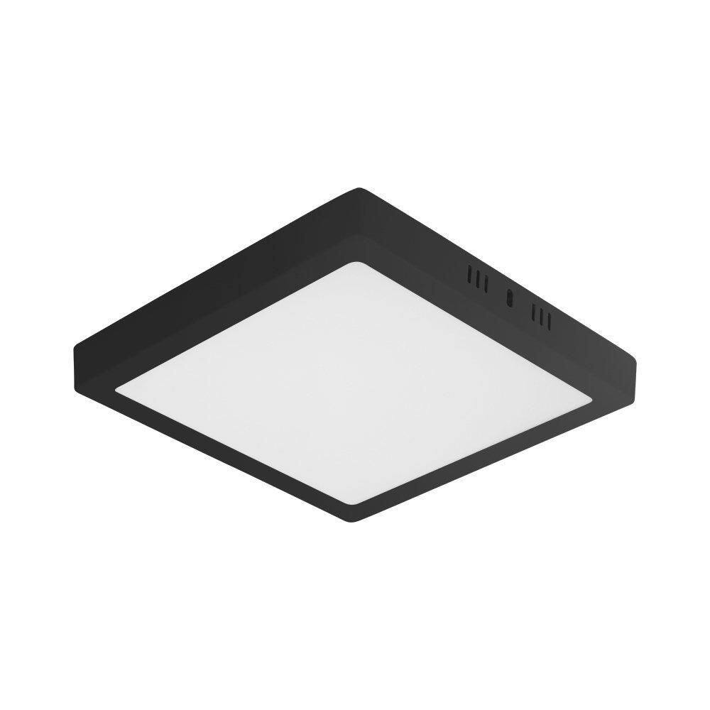 Painel de led quadrado sobrepor 18w preto 3000k taschibra