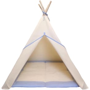 Cabaninha infantil+tapete acolchoao azul claro 135x90x90cm