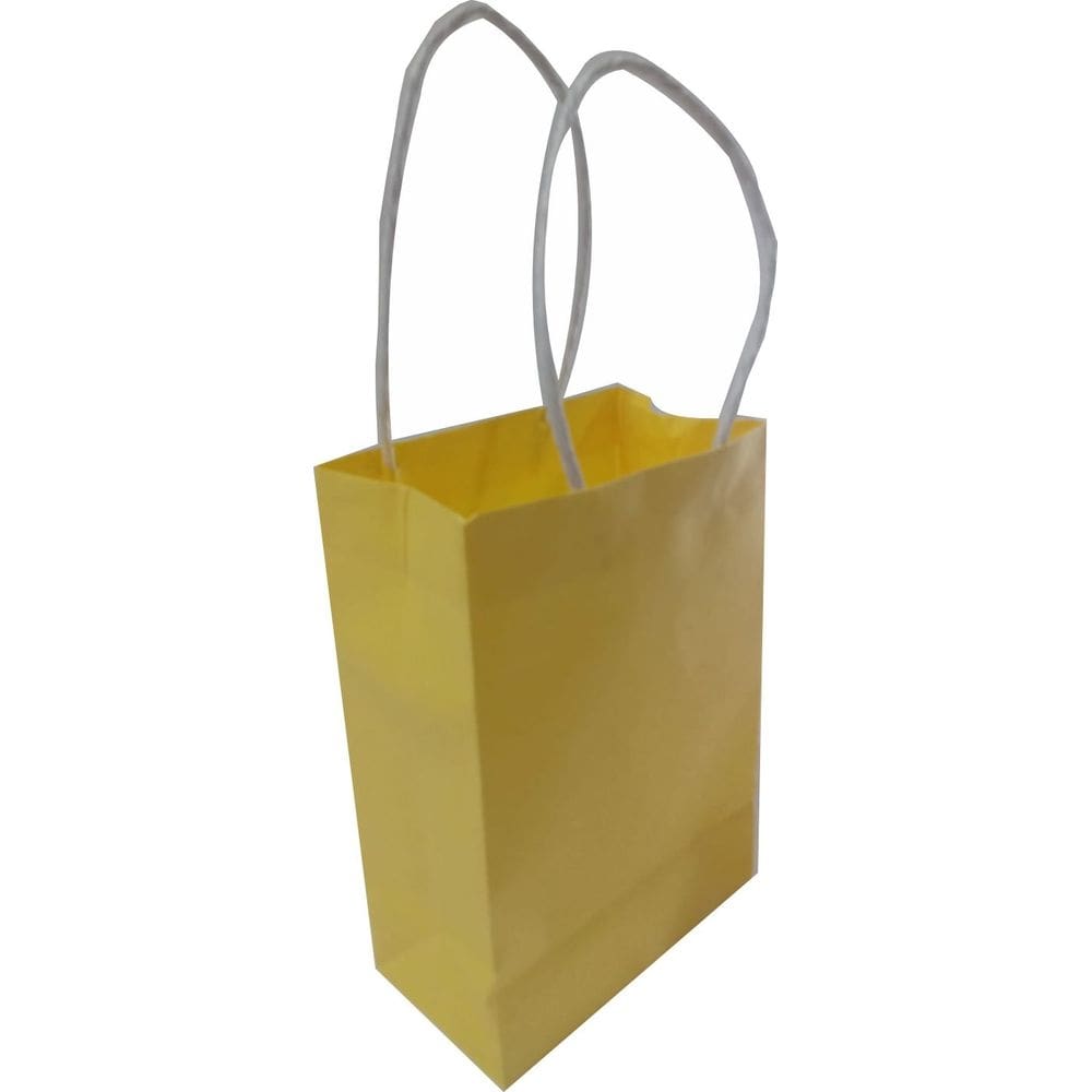 Sacola Papel Sulfite Cor Amarelo 11x16x6 cm 50 un Alça Papel