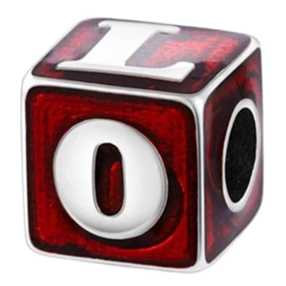 Berloque cubo vermelho love pingente prata 925 amor paixão