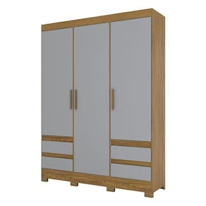 Guarda Roupa Casal Lema Nature Cinza – Briz Móveis