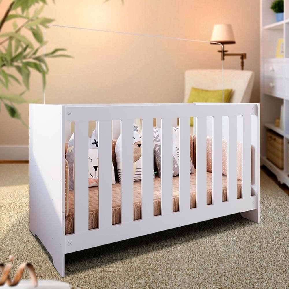 Berço Que Vira Cama E Sofá 3 Em 1 Branco 74 x 133 cm Aconchego Shop JM