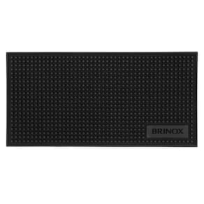Tapete Escorredor Louça Silicone Porta Copos Preto Brinox