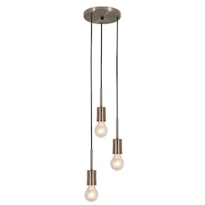 Pendente Teto Luminária Triplo Cabeceira Quarto Bronze E27