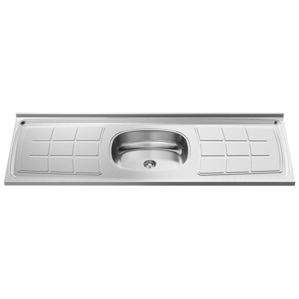 Pia De Cozinha Com Cuba E Válvula Bali 160cm Aço Inox - Ghel Plus