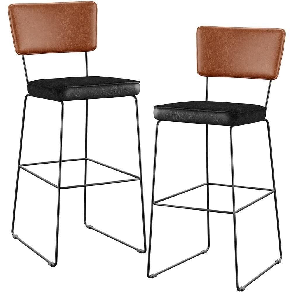 Kit 02 Banquetas Altas Camel Preto