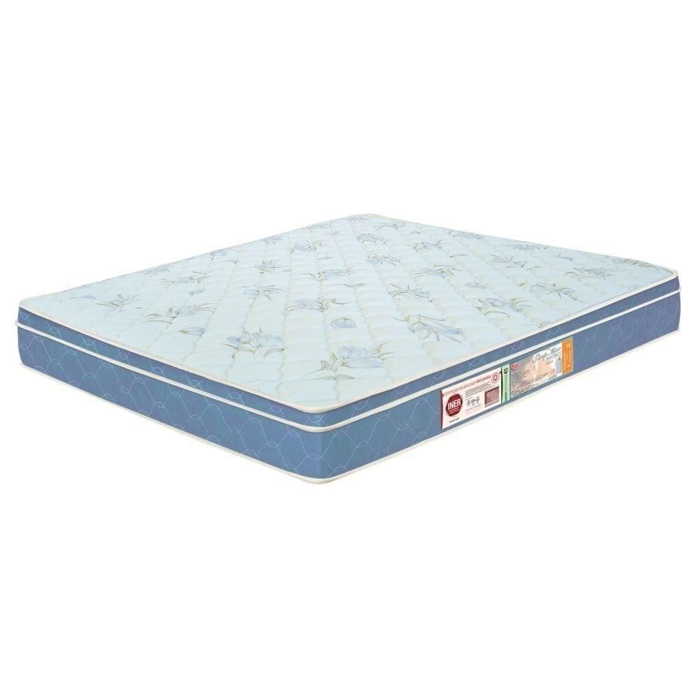 Colchão Casal Sleep Max Espuma D45 138X188X25Cm Branco/Azul - Castor
