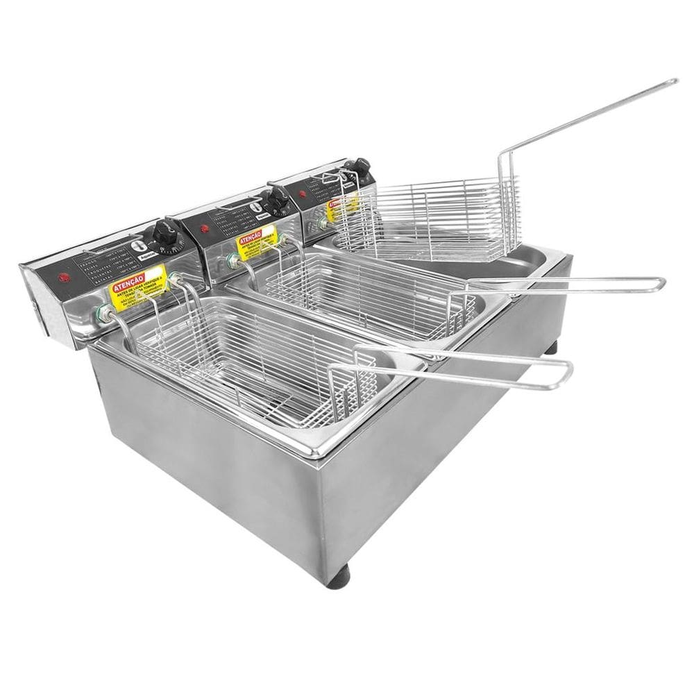 Fritadeira Elétrica Ipe Cozinhas 9 L 3 Cubas Master Aço Inox