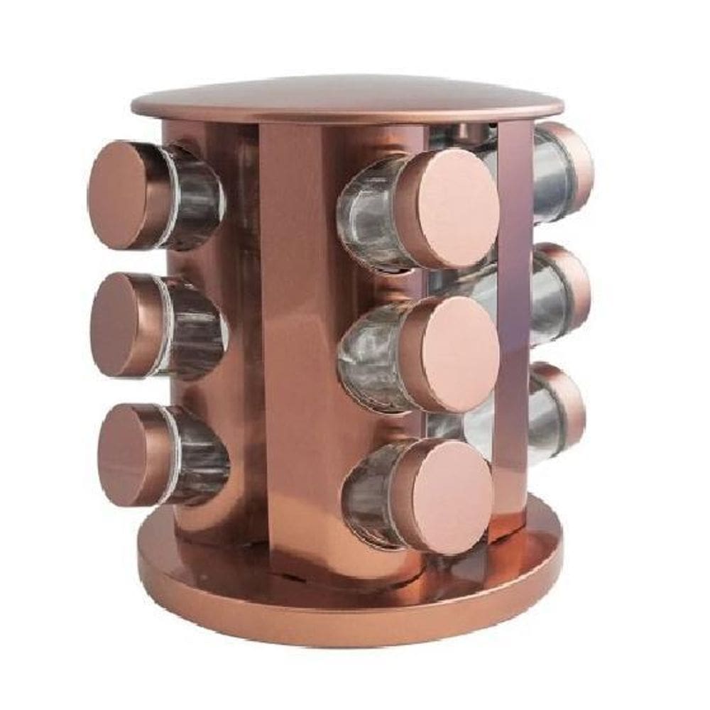 Porta condimento inox rose com 13 condimentos tempero