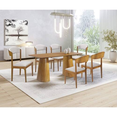 imagem-Sala de Jantar Moderna com 6 Cadeiras 1,80x0,90m - Brindisi - Art Salas - Marrom