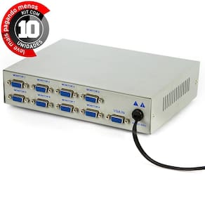 Vídeo splitter 1x8 - distribuidor de sinal vga - kit com 10