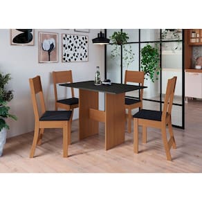Conjunto de Mesa com 4 Cadeiras Karla Indekes