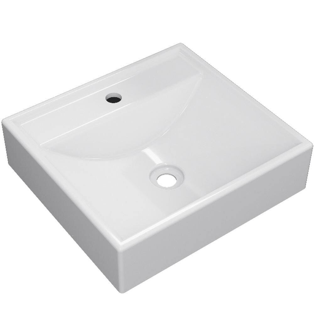 Cuba De Apoio Quadrada Para Banheiro Lavabo C01 Q39W Branco